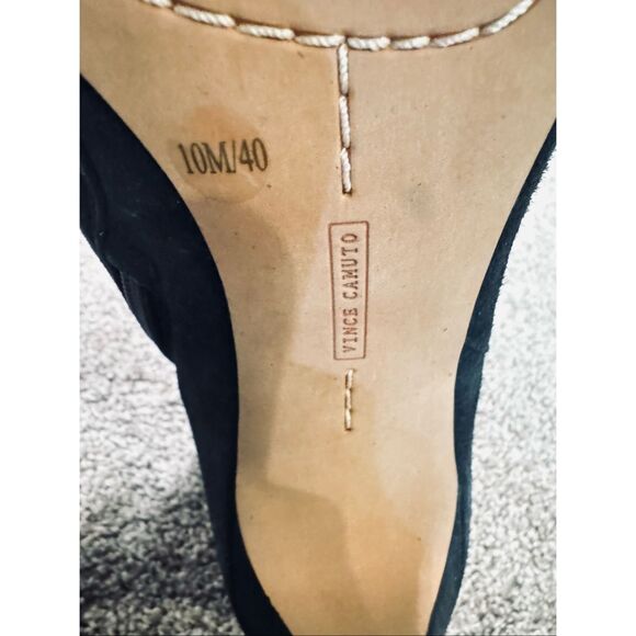 Vince Camuto Suede Ankle Booties Size 10 Black/gray Side Zip Heeled Booties - Picture 11 of 11